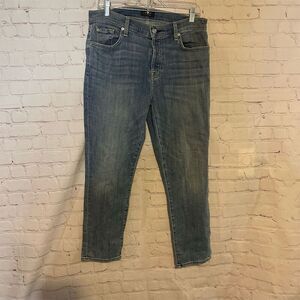 7 For All Mankind Straight Jeans Blue Size 30 Medium Wash